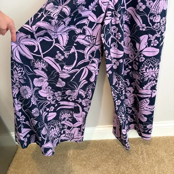 FARM Rio x Anthropologie Purple Toucans Floral Jumpsuit - Picture 10 of 13